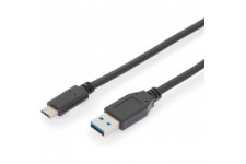 Assmann Electronic AK-300146-010-S cable USB 1 m USB 2.0 USB C USB A Noir