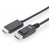 DIGITUS ASSMANN AK-340303-010-S Cable Adaptateur DisplayPort DP - HDMI Type A St/St, 1.0m, m/Verrieur. DP 1.2_HDMI 2