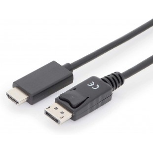DIGITUS ASSMANN AK-340303-010-S Cable Adaptateur DisplayPort DP - HDMI Type A St/St, 1.0m, m/Verrieur. DP 1.2_HDMI 2