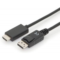 DIGITUS Cable Adaptateur DisplayPort - DP - HDMI Type A male/male - 2 m - avec Verrouillage - DP 1.2_HDMI2.0-4 K/60 