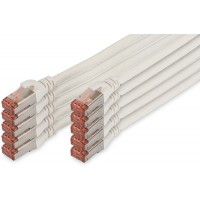 DIGITUS Cat 6 S-FTP Patch Cord, CU, LSZH AWG 27/7, Length 5 m, 10 Pieces, Color White