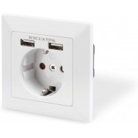 DIGITUS Prise de courant avec 2 ports USB