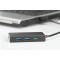 DIGITUS Hub USB - 4 Ports - Super Speed USB 3.0-5 Gbit/s - Plug & Play - Boitier en Aluminium - Noir