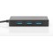 DIGITUS Hub USB - 4 Ports - Super Speed USB 3.0-5 Gbit/s - Plug & Play - Boitier en Aluminium - Noir