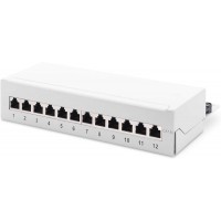 DIGITUS Version de Bureau CAT 6A, Panneau de Brassage de Classe EA, Blinde DN-91612SD-EA-G Gris