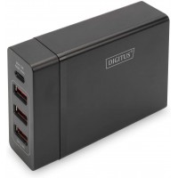 DIGITUS Chargeur USB Universel 4 Ports - 1 Port USB de Type C - 3 Ports USB A - Power Delivery 2.0 - Prise UE - Fonctions de Pro