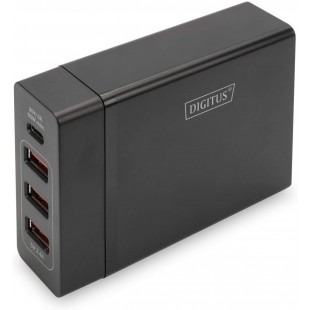 DIGITUS Chargeur USB Universel 4 Ports - 1 Port USB de Type C - 3 Ports USB A - Power Delivery 2.0 - Prise UE - Fonctions de Pro