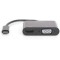DIGITUS Adaptateur Graphique USB Type-C multiport USB Type-C vers HDMI + VGA, 4K Ultra HD 30 Hz, Plastique, Noir