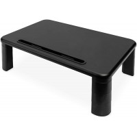 DIGITUS Rehausseur de Moniteur Ergonomique - 3 hauteurs - Charge maximale : 10 kg - Support pour Tablette et Smartphone - Noir