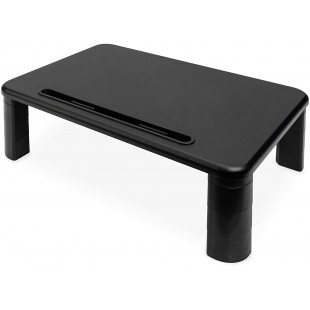 DIGITUS Rehausseur de Moniteur Ergonomique - 3 hauteurs - Charge maximale : 10 kg - Support pour Tablette et Smartphone - Noir
