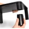DIGITUS Rehausseur de Moniteur Ergonomique - 3 hauteurs - Charge maximale : 10 kg - Support pour Tablette et Smartphone - Noir