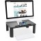 DIGITUS Rehausseur de Moniteur Ergonomique - 3 hauteurs - Charge maximale : 10 kg - Support pour Tablette et Smartphone - Noir