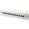 DIGITUS Cat-6A Patchpanel - 12 Ports - RJ45 Jacks - 10-inch Rack-Mount 1U - Panneau de Distribution LSA - Blinde - Gris