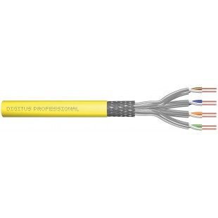 DIGITUS CAT 7A S/FTP, cable d'installation, 100 m, simplex, Dca jaune