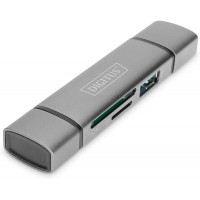 DIGITUS Hub a  Double Lecteur de Carte USB-Câ„¢ USB 3.0, OTG