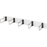 DIGITUS Panneau de retenue de cable 19" 1HE 5 Barres de Guidage en Acier Rond 75 x 40 mm pour cable Patch Gris