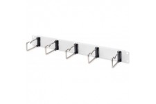 DIGITUS Panneau de retenue de cable 19" 1HE 5 Barres de Guidage en Acier Rond 75 x 40 mm pour cable Patch Gris