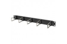DIGITUS Panneau de Guidage de cable 19" 1HE 5 Barres de Guidage en Acier Rond 75 x 40 mm Noir