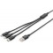 DIGITUS AK-300160-010-S cable USB 1 m USB A USB C/Micro-USB B/Lightning Noir