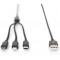 DIGITUS AK-300160-010-S cable USB 1 m USB A USB C/Micro-USB B/Lightning Noir