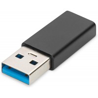 DIGITUS Adaptateur USB Type C Type A vers C M/F, 3 A, 5 Go, Version 3.0, Noir