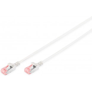 DIGITUS Cat 6 U-UTP Slim Cable de Brassage, CU, LSZH AWG 28/7, Length 0.25 m, Color Grey