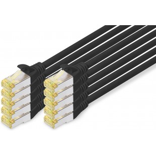 DIGITUS Cat 6A S-FTP Cable de Brassage, CU, LSZH AWG 26/7, Length 0.25 m, 10 Pieces, Color Black