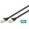 DIGITUS Cat 6A S-FTP Cable de Brassage, CU, LSZH AWG 26/7, Length 0.25 m, 10 Pieces, Color Black