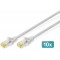 CAT 6A S-FTP Cable de brassage, Cu, LSZH AWG 26/7, length 3 m, 10 pieces, color grey