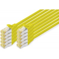 DIGITUS Cat 6A S-FTP Cable de Brassage, CU, LSZH AWG 26/7, Length 1 m, 10 Pieces, Color Yellow