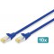 CAT 6A S-FTP Cable de brassage, Cu, LSZH AWG 26/7, length 2 m, 10 pieces, color blue