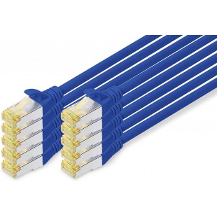 CAT 6A S-FTP Cable de brassage, Cu, LSZH AWG 26/7, length 3 m, 10 pieces, color blue