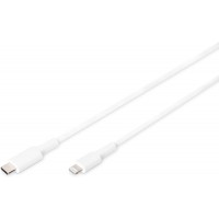 Cable de Chargement de donnees USB, Lightning - USB-C M/M, 1,0m, PVC, MFI, Blanc