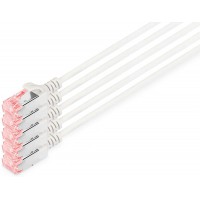 CAT 6 U-FTP slim Cable de brassage, Cu, LSZH AWG 28/7, length 7 m, 5 pieces, color grey