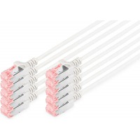 CAT 6 U-UTP slim Cable de brassage, Cu, LSZH AWG 28/7, length 0.25 m, 10 pieces, color grey