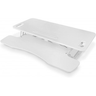 DIGITUS Height Adjustable Sit-Stand Desktop 95x61x11-46cm, Lower Keyboard and Mouse Deck,White