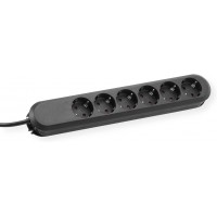 Bachmann multiprise Smart 6fach Noir 1,5m - 1,5 m Zuleitung, geschraubt (Mehrwegschrauben), wiederan