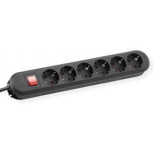 381.152K Rallonge multiprise 6 x Schuko Avec interrupteur Securite enfant Alimentation 5 m Noir (Import Allemagne)