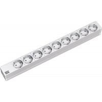 Bloc multiprise 48,3 cm 9 prises Sans interrupteur Aluminium (Import Allemagne)