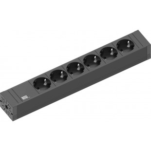 Multiprise Connect Line 420.0018-6 Prises de Terre - Cable de 2 m - Noir