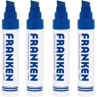 GmbH Z1910 03 Lot de 4 marqueurs rechargeables pour tableau blanc Bleu Largeur de trait 4-12 mm