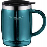 ThermoCafe 4059.255.035 Tasse de bureau avec couvercle en plastique teal, passe directement sous les machines a  cafe, sans BPA,