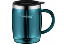 ThermoCafe 4059.255.035 Tasse de bureau avec couvercle en plastique teal, passe directement sous les machines a  cafe, sans BPA,