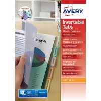 AVERY - Double pochettes intercalaires a  onglets personnalisables et imprimables, 6 touches, Format A4+ (permet de classer des 