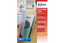 AVERY - Double pochettes intercalaires a  onglets personnalisables et imprimables, 6 touches, Format A4+ (permet de classer des 