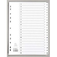 Exacompta - Ref. MWDA-ZZ - Intercalaires en carte blanche 160g/m2 FSC® avec 20 onglets imprimes alphabetiques de A a  Z et plast