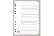 Exacompta - Ref. MWDA-ZZ - Intercalaires en carte blanche 160g/m2 FSC® avec 20 onglets imprimes alphabetiques de A a  Z et plast