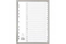 Exacompta - Ref. MWDA-ZZ - Intercalaires en carte blanche 160g/m2 FSC® avec 20 onglets imprimes alphabetiques de A a  Z et plast