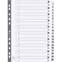 Exacompta - Ref. MWD1-20Z - Intercalaires en carte blanche 160g/m2 FSC® avec 20 onglets imprimes numeriques de 1 a 