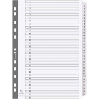 Exacompta - Ref. MWD1-31Z - Intercalaires en carte blanche 160g/m2 FSC® avec 31 onglets imprimes numeriques de 1 a  31 et plasti